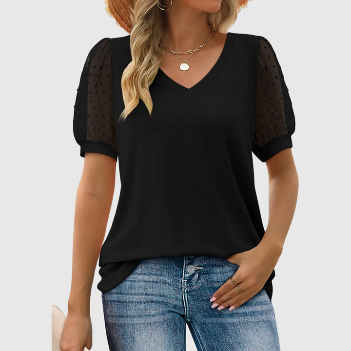 Dahlia | Sheer Sleeve Top