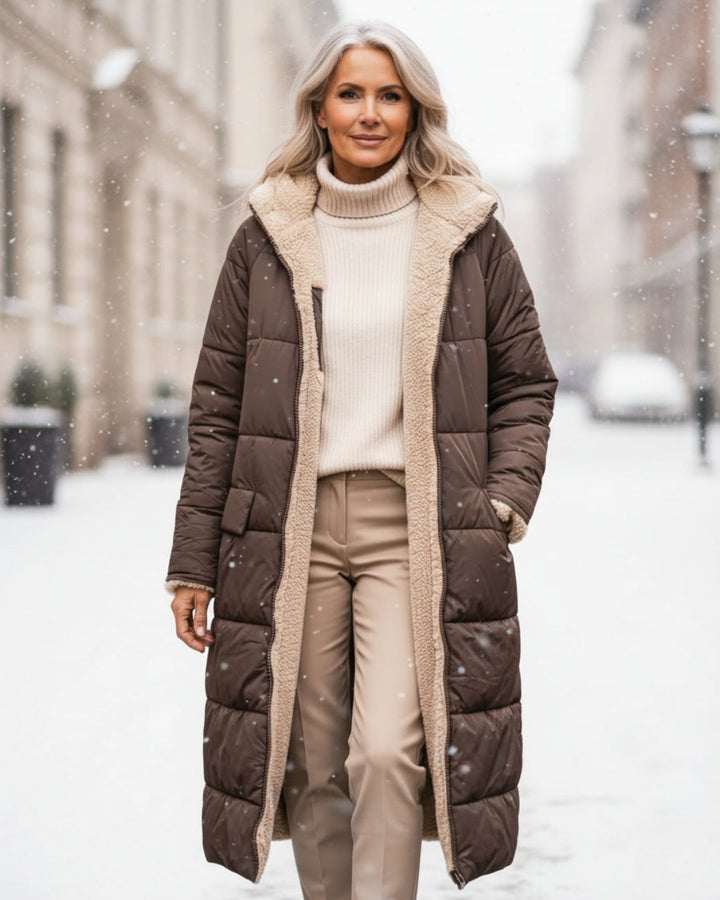 Eleanor Reversible Sherpa Coat — Warmth for Canadian Winters