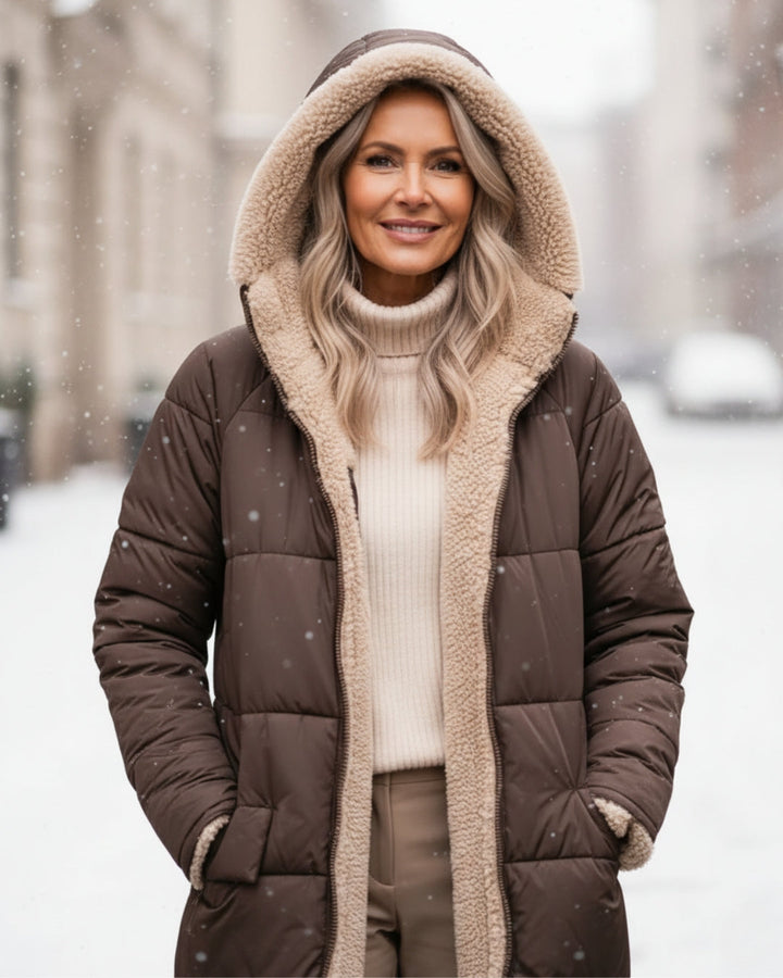 Eleanor Reversible Sherpa Coat — Warmth for Canadian Winters