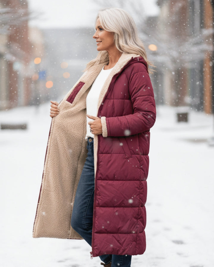 Eleanor Reversible Sherpa Coat — Warmth for Canadian Winters
