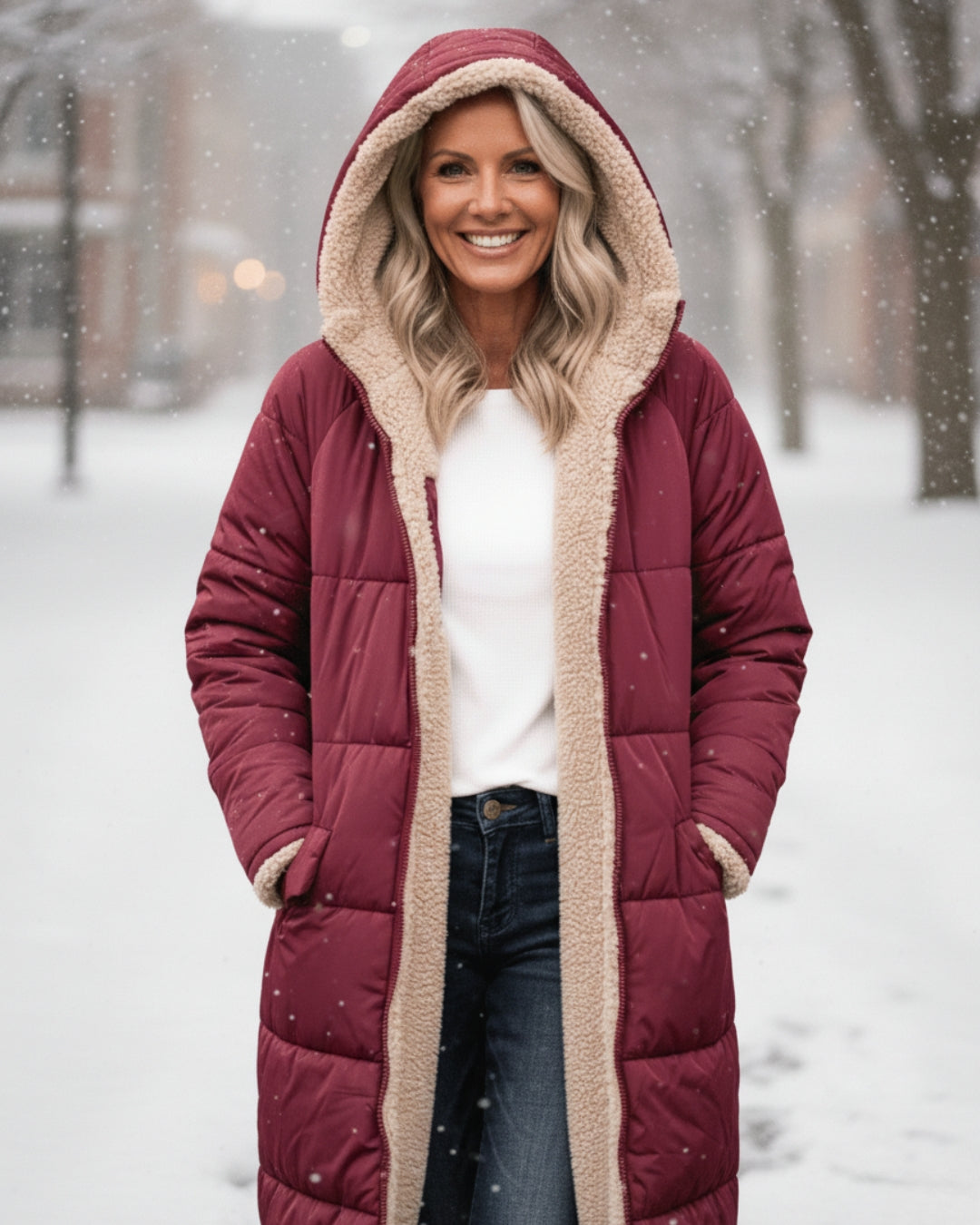 Eleanor Reversible Sherpa Coat — Warmth for Canadian Winters