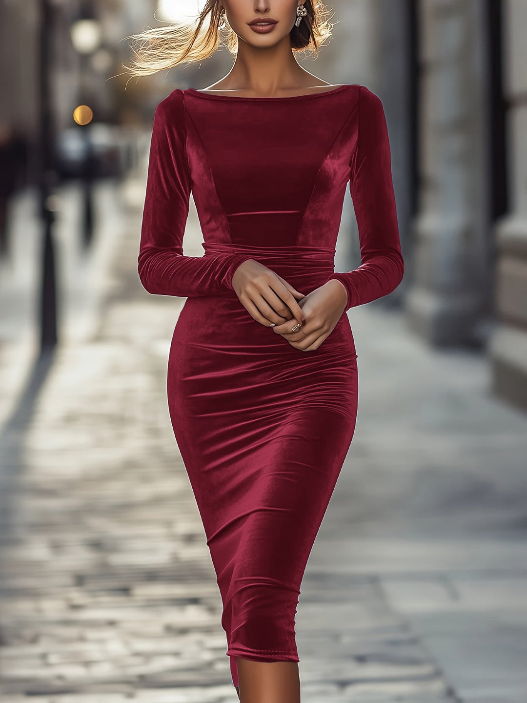 Selliv | Solid Bodycon Party Dress