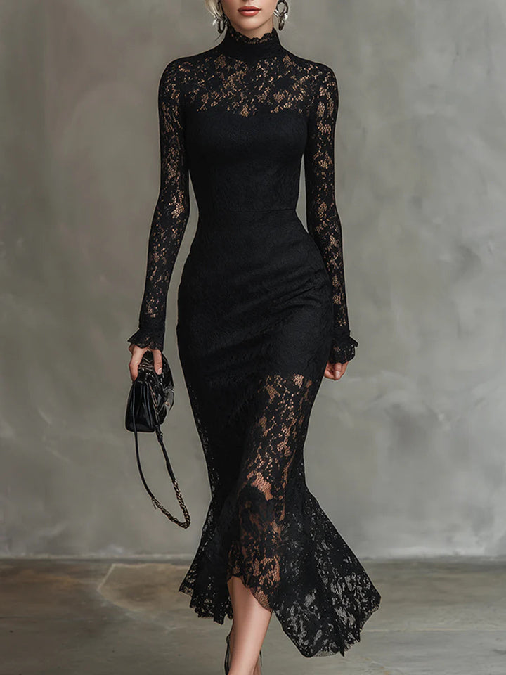 Selene™ | Elegant Stretch Lace Maxi Dress