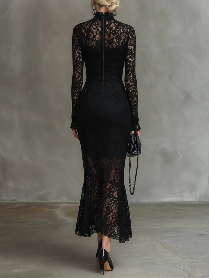 Selene™ | Elegant Stretch Lace Maxi Dress