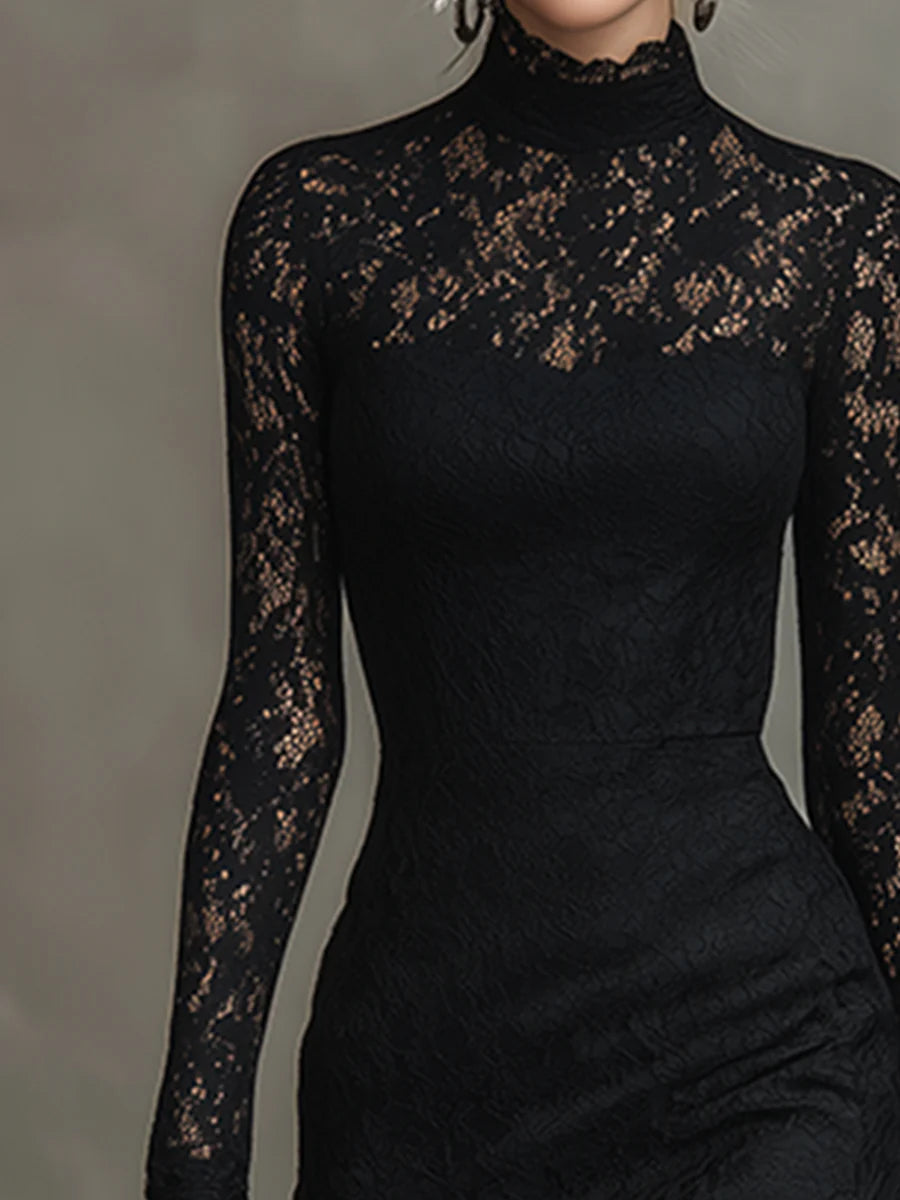 Selene™ | Elegant Stretch Lace Maxi Dress