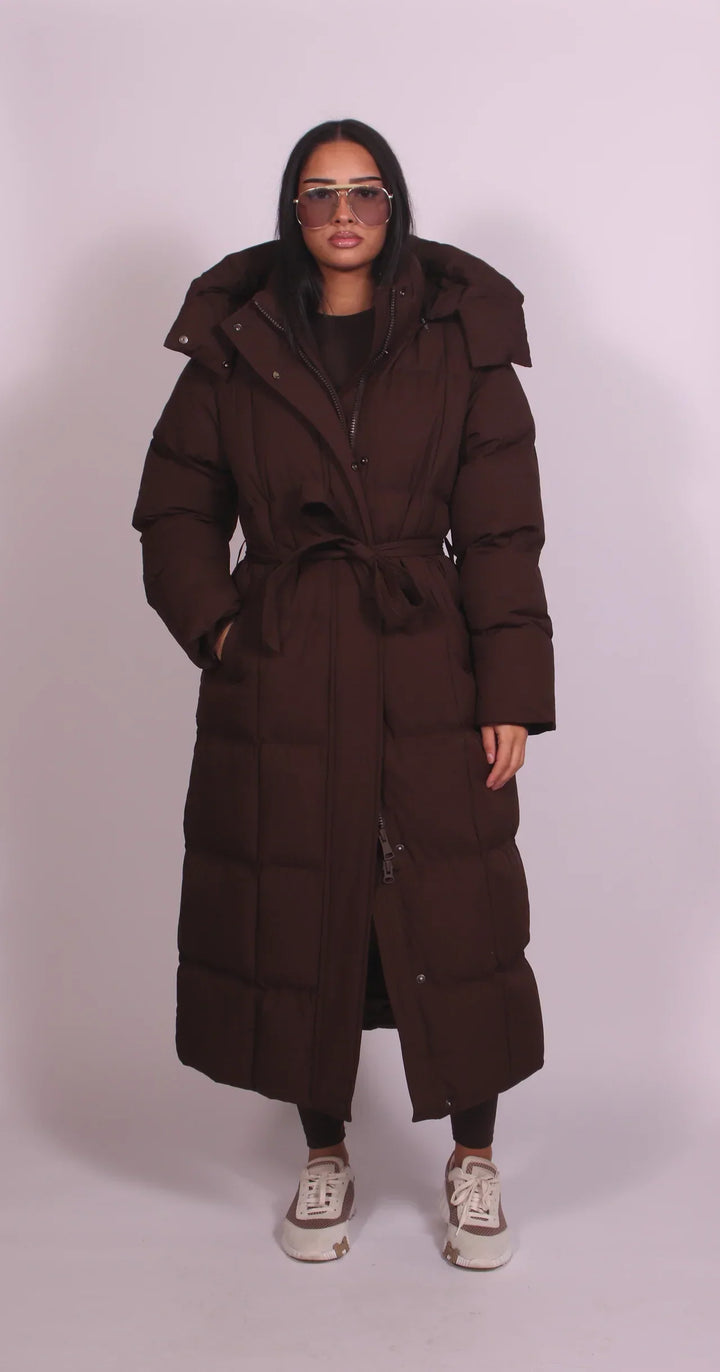 Carmen – Longline Puffer Coat With Belt