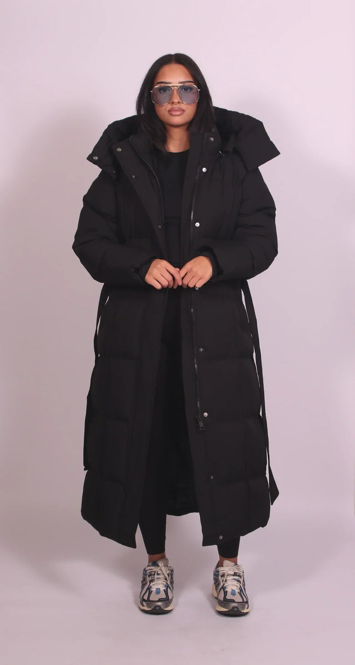 Carmen – Longline Puffer Coat With Belt