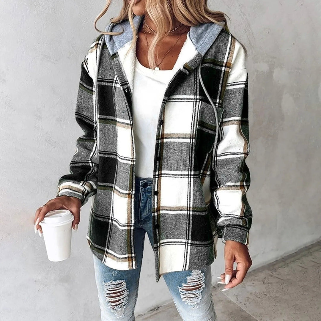 Sloane | Cozy Plaid Hooded Shacket