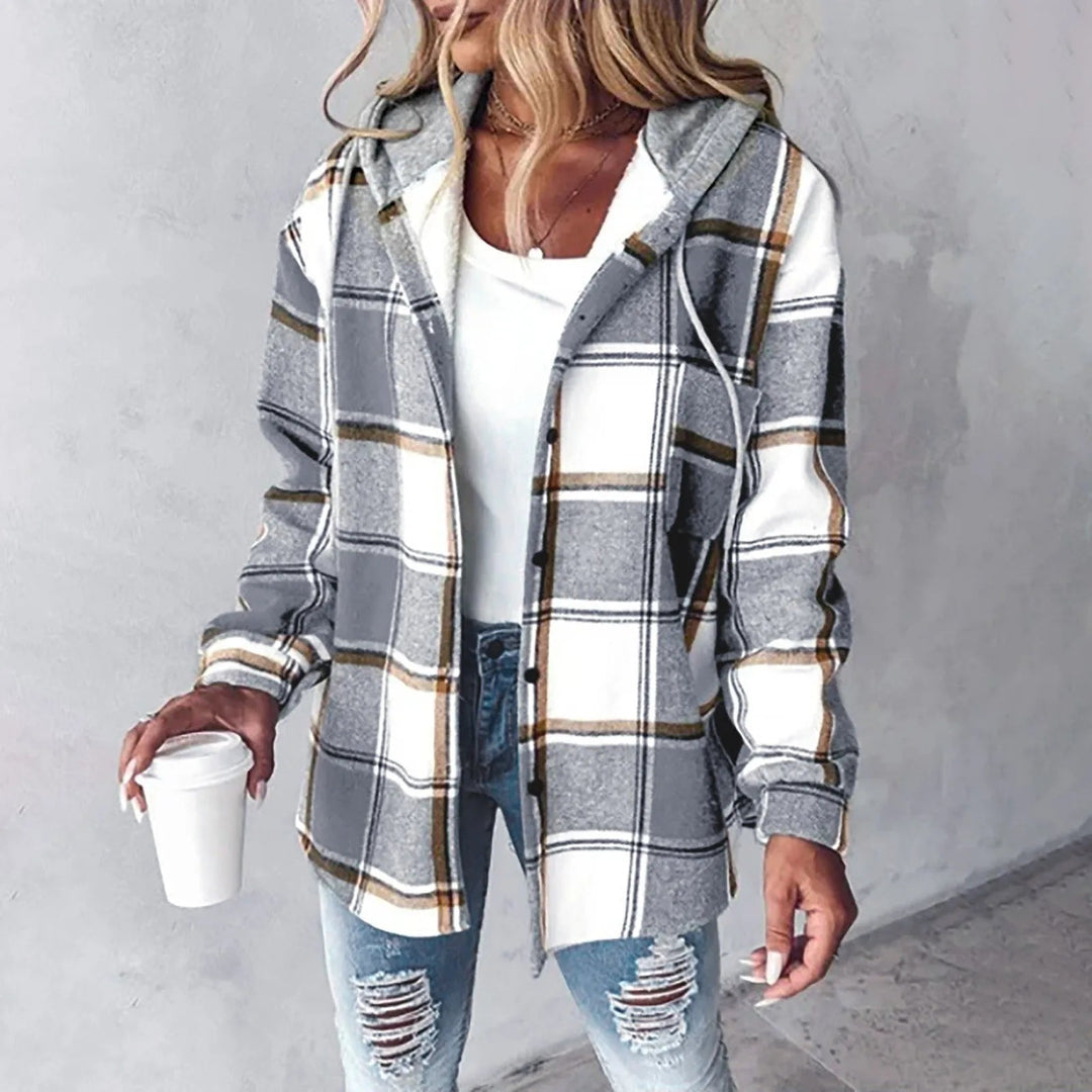 Sloane | Cozy Plaid Hooded Shacket