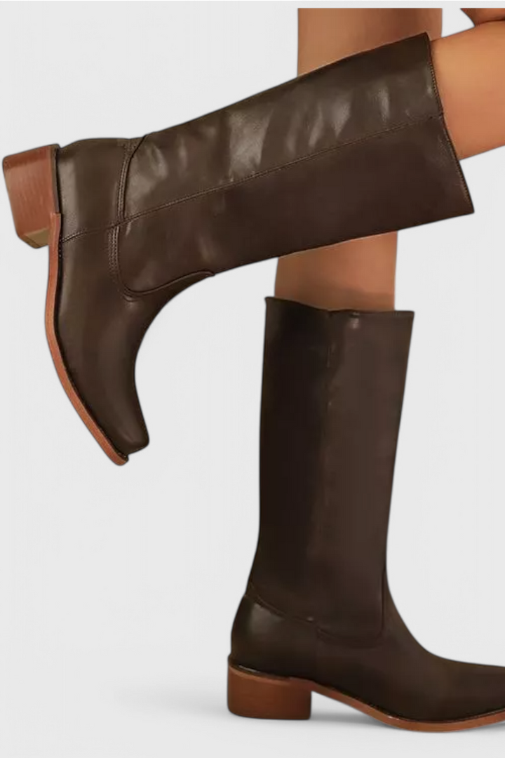 Pippa | Women’s Leather Knee-High Boots with Heels