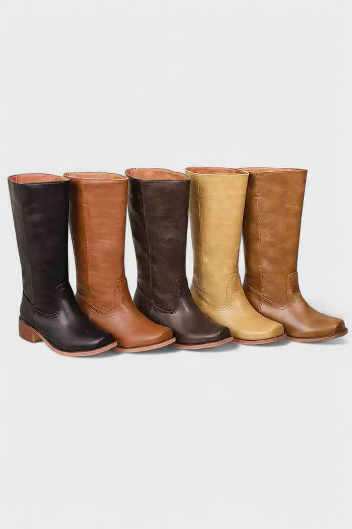 Pippa | Women’s Leather Knee-High Boots with Heels