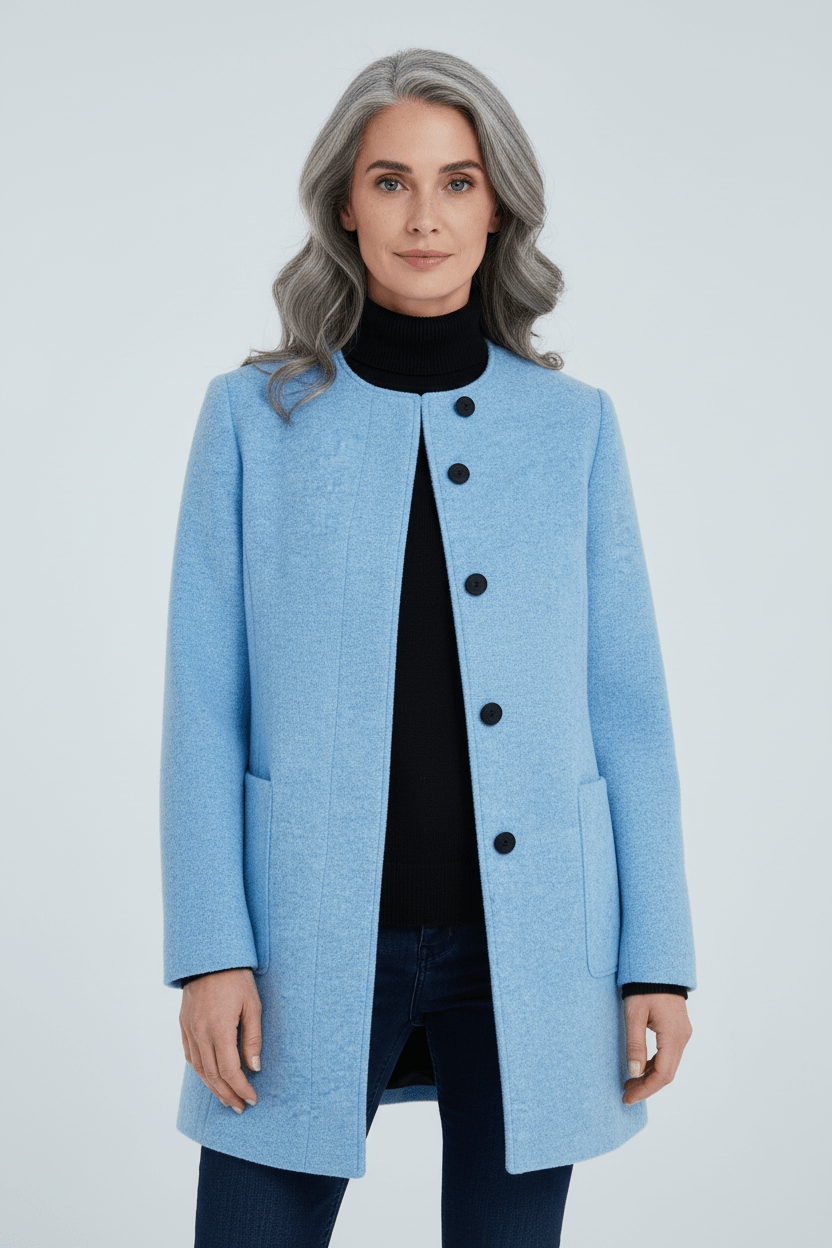 Ashford | Elara – Women’s Wool Blend Coat with Stand Collar and Pockets