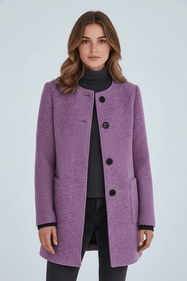 Ashford | Elara – Women’s Wool Blend Coat with Stand Collar and Pockets