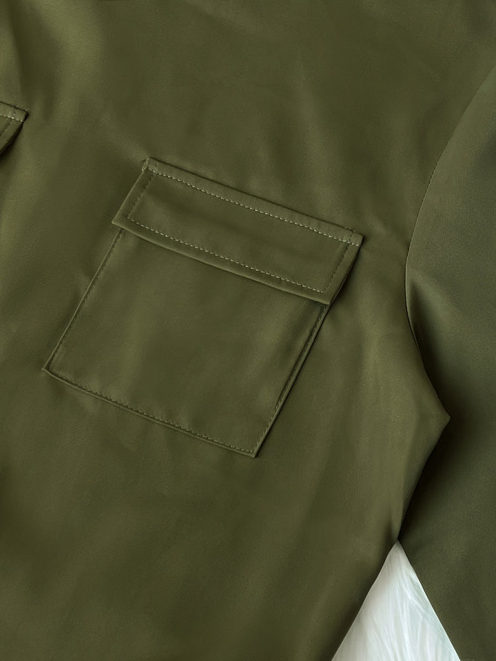 Ivey | Olive Green A-Line Dress