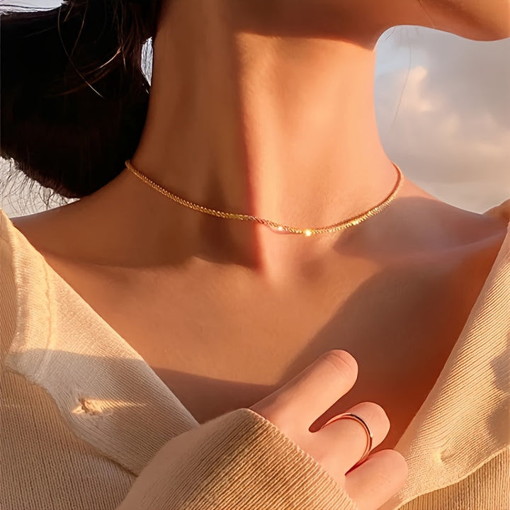 Minimalist Shimmer Necklace & Bracelet Set